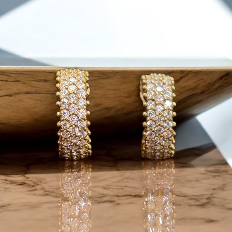 Semicerchi oro con zirconi in argento 925 - SIddharta