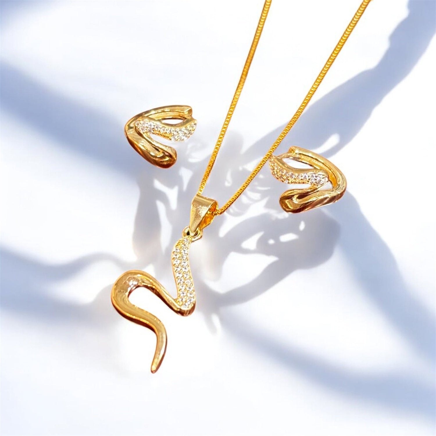 Set Snake collana orecchini oro in argento 925 - SIddharta
