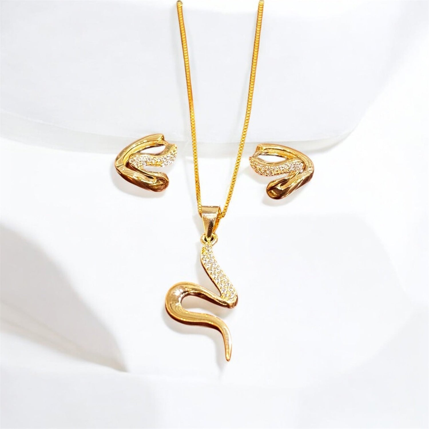 Set Snake collana orecchini oro in argento 925 - SIddharta
