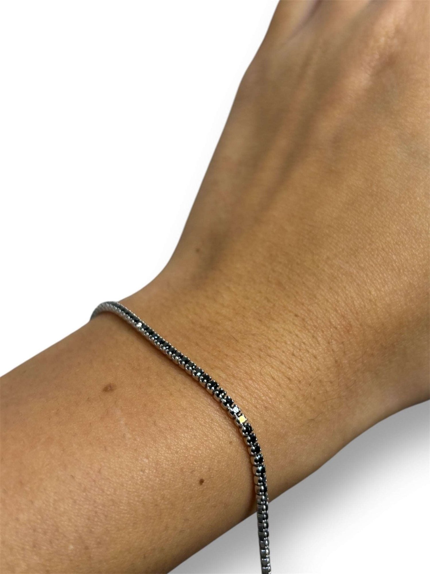 Tennis small nero argento 925 - SIddharta